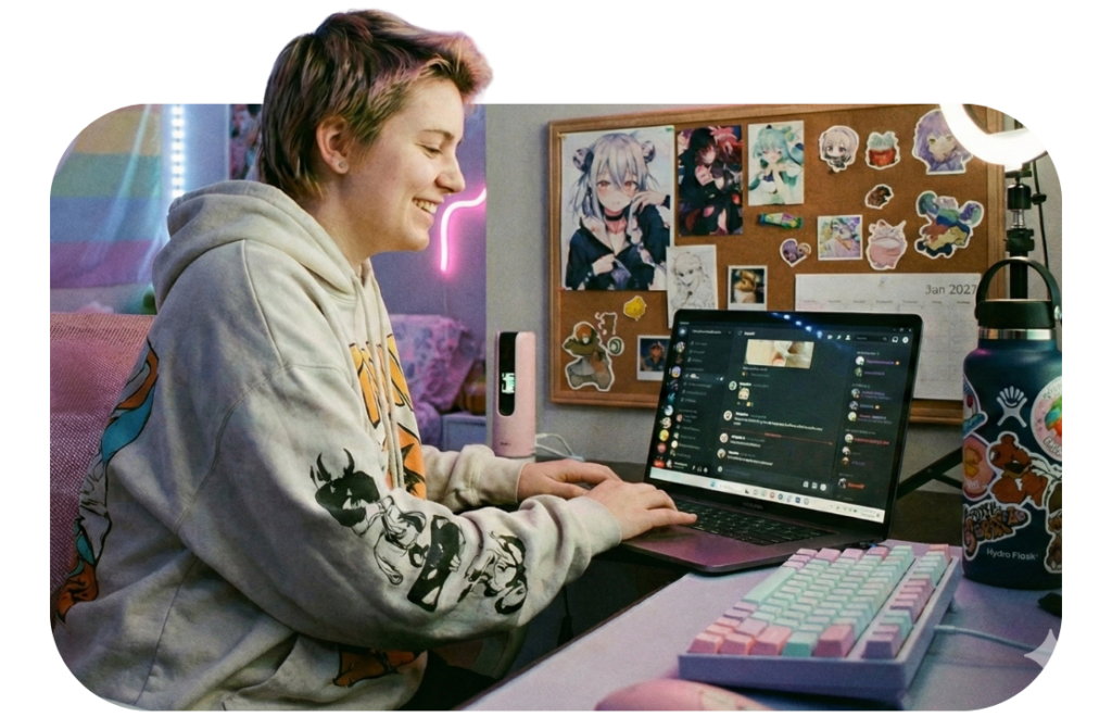 young person working on social media at staXscale - premium managed hosting