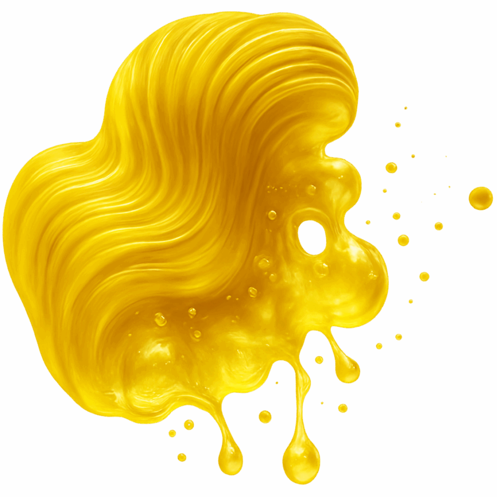 yellow organic shape, liquid and moving and dripping