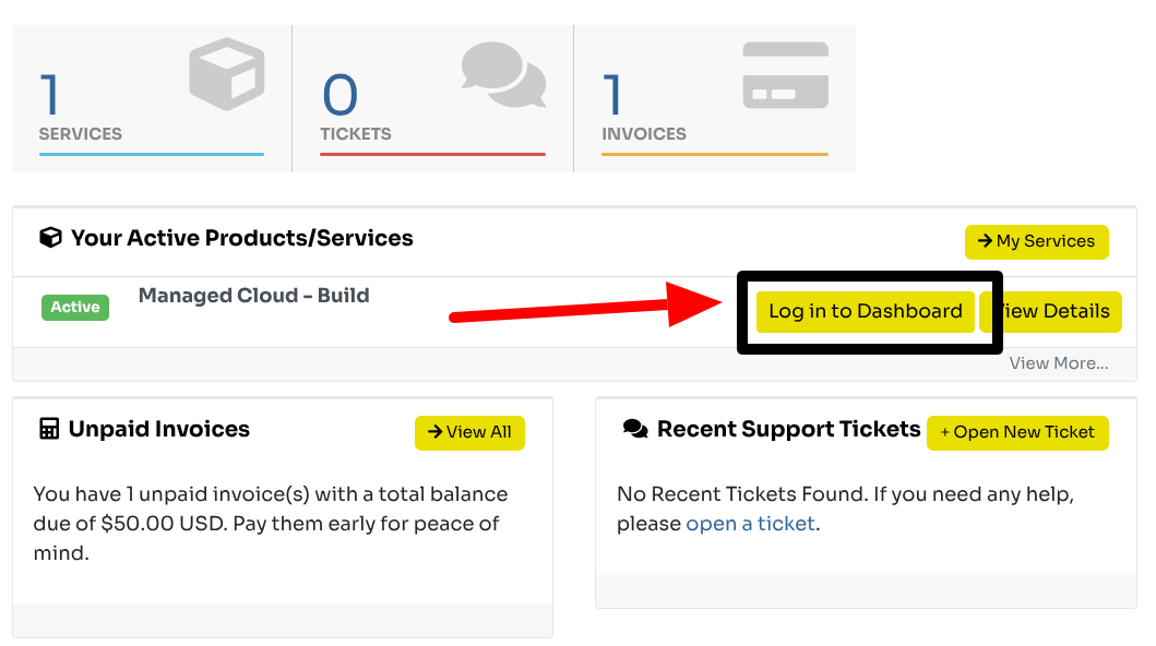 how to log in to dashboard in staXscale